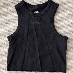 DFYNE Black Cropped Tank Top